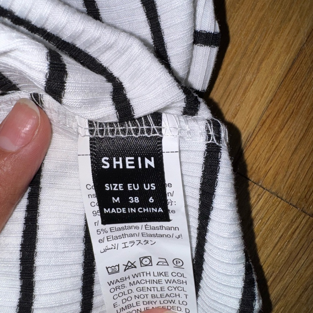 SHEIN Monochrome Striped Dress - Picture 2 of 4